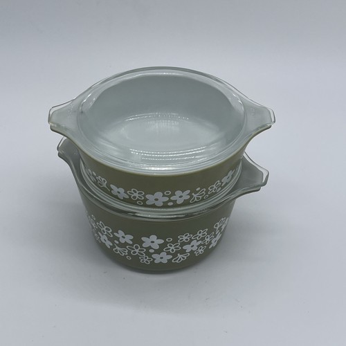 Vintage pyrex green spring - pyrex,